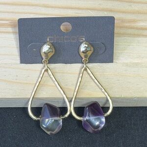 Chico's Gold and Purple Earrings